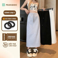 Chân váy nỉ len xám trắng đen suông dài dáng chữ A cạp chun mùa đông công sở cao cấp Pear.Basic CV125