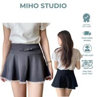Chân váy nơ kèm ren chất vải lụa dày Miho Studio