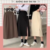 Chân váy nữ dài ulzzang, chân váy chữ A xẻ tà tôn dáng V808