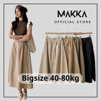 Chân váy nữ MAKKA chân váy kaki form xòe dáng dài chun sau 587