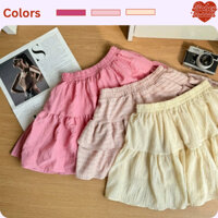 Chân váy nữ ngắn xếp ly dáng A lưng thun có lót trong LC10 HoneyBubbles