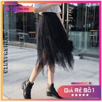 Chân váy nữ Voan tua nhọn - Chân váy Nữ chất voan lưới mềm mát dáng xòe nhiều lớp bồng bềnh phá cách - SVFV34