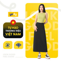 Chân váy nữ YODY dáng suông dài, xẻ tà, trẻ trung, vài mềm mại, bên đẹp CVN6228
