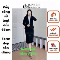 chân váy ôm công sở LINH CHI loại dài 66cm qua gối có túi hai bên và xẻ sau 25cm vải tuyết mưa 1 lớp hàng đẹp