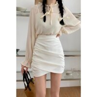 Chân váy ôm xẻ tà dáng ngắn