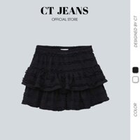 Chân váy ren xếp tầng ngắn dáng xòe kiểu Hàn Quốc có quần lót trong CP87, CT JEANS