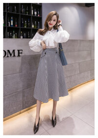 Chân Váy Sọc Phối Túi Nana - Sọc Xám - M