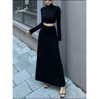 Chân váy suông dáng dài chất umi - Retrostyle - Chanvaymidi1341_P0K45