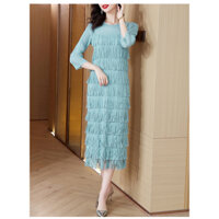 Chân Váy Tầng Dáng Dài Xếp Ly Phối Tua Rua Thời Trang Mùa Hè Cao Cấp Miyake Hàng Mới Dành Cho Bạn Nữ Tuổi