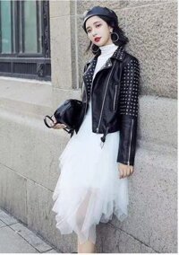 CHÂN VÁY TẦNG TUA RUA - TRẮNG - FREESIZE