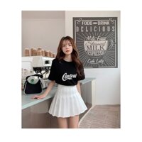 Chân váy tennis, đầm xếp ly nữ kèm quần mặc không lộ, chất thô mềm mịn bao ko bai xù