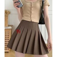 chân váy tennis màu nâu trẻ trung năng động