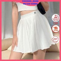 Chân Váy Tennis Xếp Ly, Quần Giả Váy💥REESHIP EXTRA 💥Dáng Chữ A, Thêu Chữ Thập Xòe Rộng