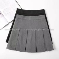 Chân váy tennis xếp ly to 3 màu trendy đen trắng xám thời trang Banamo Fashion 5321 - XÁM,XL