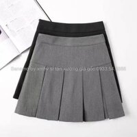 Chân váy tennis xếp ly to 3 màu trendy đen trắng xám thời trang Banamo Fashion 5321 - XÁM,L