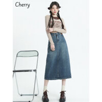 chân váy thô dáng dài phong cách hàn quốc