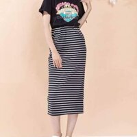 Chân váy thun kẻ sọc ngang trẻ trung sale to 10%