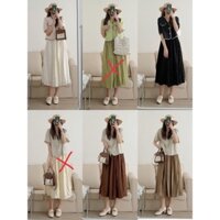 Chân váy tơ maxxi Hàn Quốc