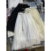 Chân váy voan dài 2 lớp kèm dây xích - AL197