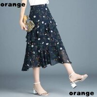 Chân Váy Voan Đuôi Cá Họa Tiết Hoa Thời Trang Mùa Hè Cho Nữ Trung Niên