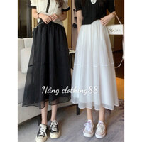 Chân váy voan tơ 2 lớp sáng dài siêu nhẹ, hàng nhập quảng châu cao cấp nhiều mầu sắc dễ mặc nữ tính nhẹ  nhàng