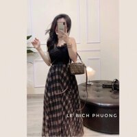 Chân váy voan xếp ly 3 lớp HV01