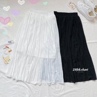 Chân váy voan xếp ly dáng dài trơn (Ảnh thật) - Hàng mới về