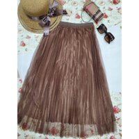 Chân váy voan xếp ly đính hạt CV8