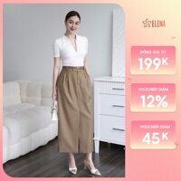 Chân Váy Xẻ Tà Trước Công Sở ELENA Phong Cách Hiện Đại Thanh Lịch Phù Hợp Đi Làm Đi Chơi CV07
