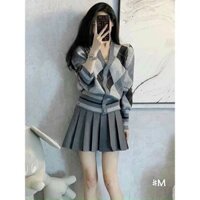 Chân váy xếp li tennis thể thao chân váy xếp li ngắn 2 lớp