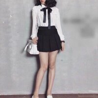 Chân váy xếp li xòe vải UMi dáng ngắn - size S