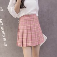 Chân váy xếp ly caro