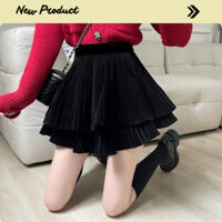 Chân Váy Xếp Ly, Chân Váy 2 Tầng Chất Nhung Cao Cấp Tôn Dáng Xinh Phong Cách Lady Cheri