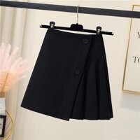 Chân váy xếp ly chân váy chữ a midi đính khuy Ganesa [GV02]