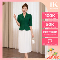 Chân Váy Xếp Ly Công Sở NK Fashion Thiết Kế Dáng Dài Basic Dập Ly Nhỏ NKCV2107001