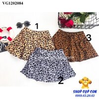 Chân váy xếp ly da beo (26-40kg) - có quần bên trong