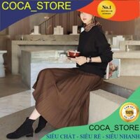 Chân Váy Xếp Ly Dài  , Coca Store, Dập Ly Trơn Dài Dáng Hàn Z012 , Siêu Xinh