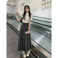 Chân Váy Xếp Ly Dáng Dài Maxi cực xinh chất liệu tuyết mưa giữ form cực đẹp