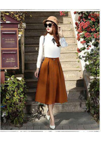 Chân Váy Xếp Ly Kèm Belt Nana - Nâu - XL