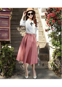 Chân Váy Xếp Ly Kèm Belt Nana - Hồng - XL