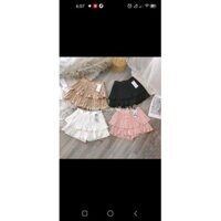 chân váy xếp ly màu hồng