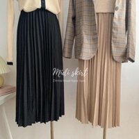 Chân váy xếp ly màu nâu, freesize, chất siêu đẹp.