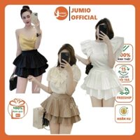Chân váy xếp ly ngắn xòe nữ đen lưng cao 2 tầng đẹp chân váy nữ cá tính thời trang nữ sinh JUMIO CVXL2T