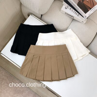 Chân váy xếp ly nữ cạp trễ chất kaki dày dặn, chân váy tennis nữ.