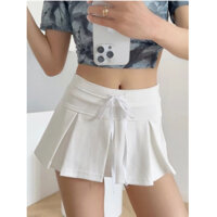 Chân Váy Xếp Ly Nữ Dáng Ngắn Chất Nỉ Da Cá Cạp Chun Kèm Dây Trẻ Trung Phong Cách Hàn Quốc, thể thao pickleball