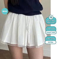 Chân váy xếp ly phối nơ ren Miho House