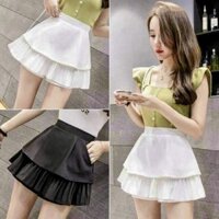 Chân váy xòe 2 tầng xếp li nhỏ dáng ngắn có quần trong