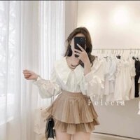 Chân váy xòe 2 tầng xếp ly