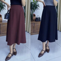 Chân váy xòe công sở TATISSHOP dáng dài vải tuyết mưa loại 1 màu đen - Chân Váy