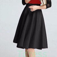 Chân váy XÒE DÀI NGang gối, dễ mix đồ